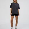 Go-To FLXCotton Oversized Tee - Black Washed-White