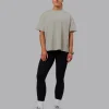 Go-To FLXCotton Oversized Tee - Shale Beige-White