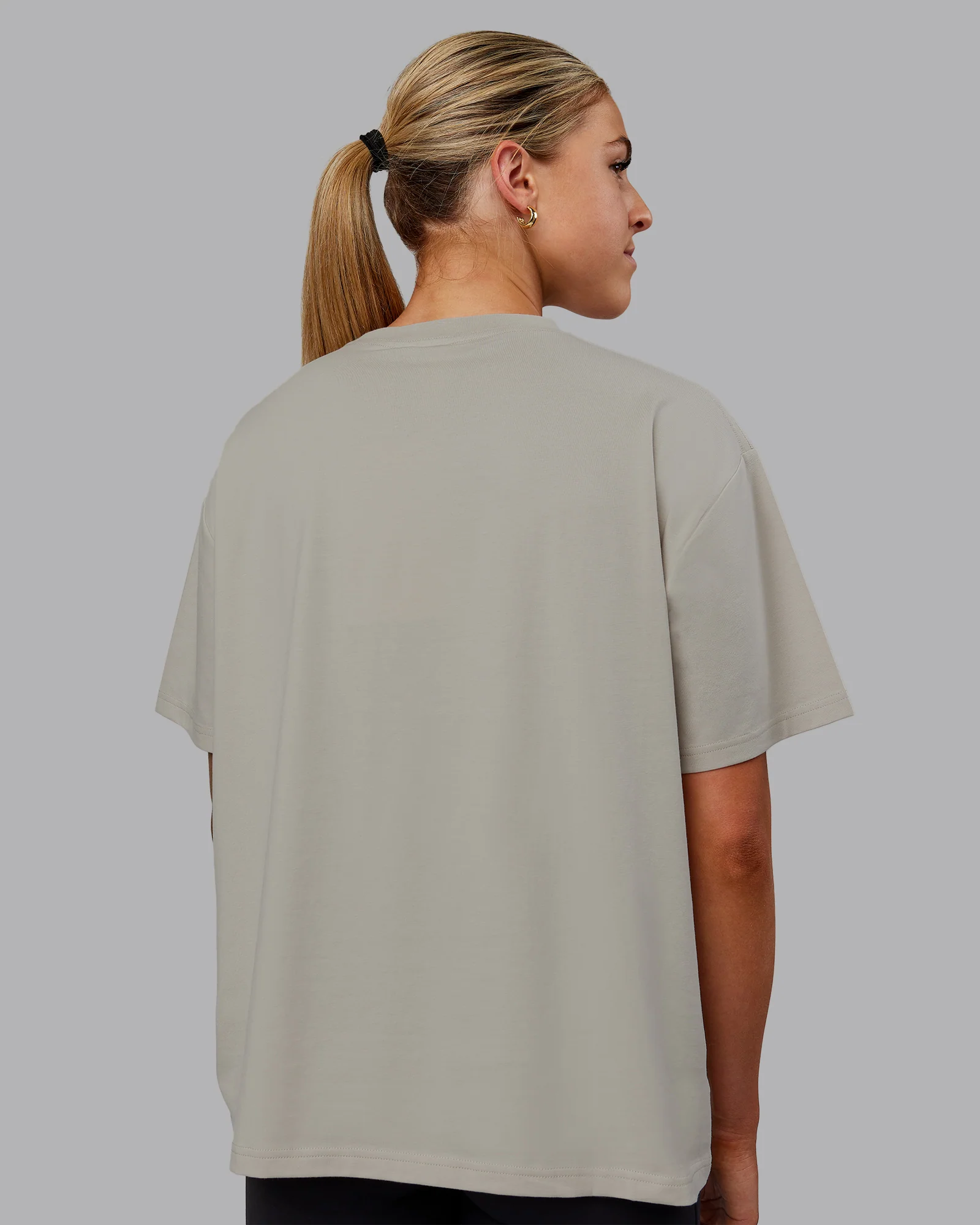 Go-To FLXCotton Oversized Tee - Shale Beige-White