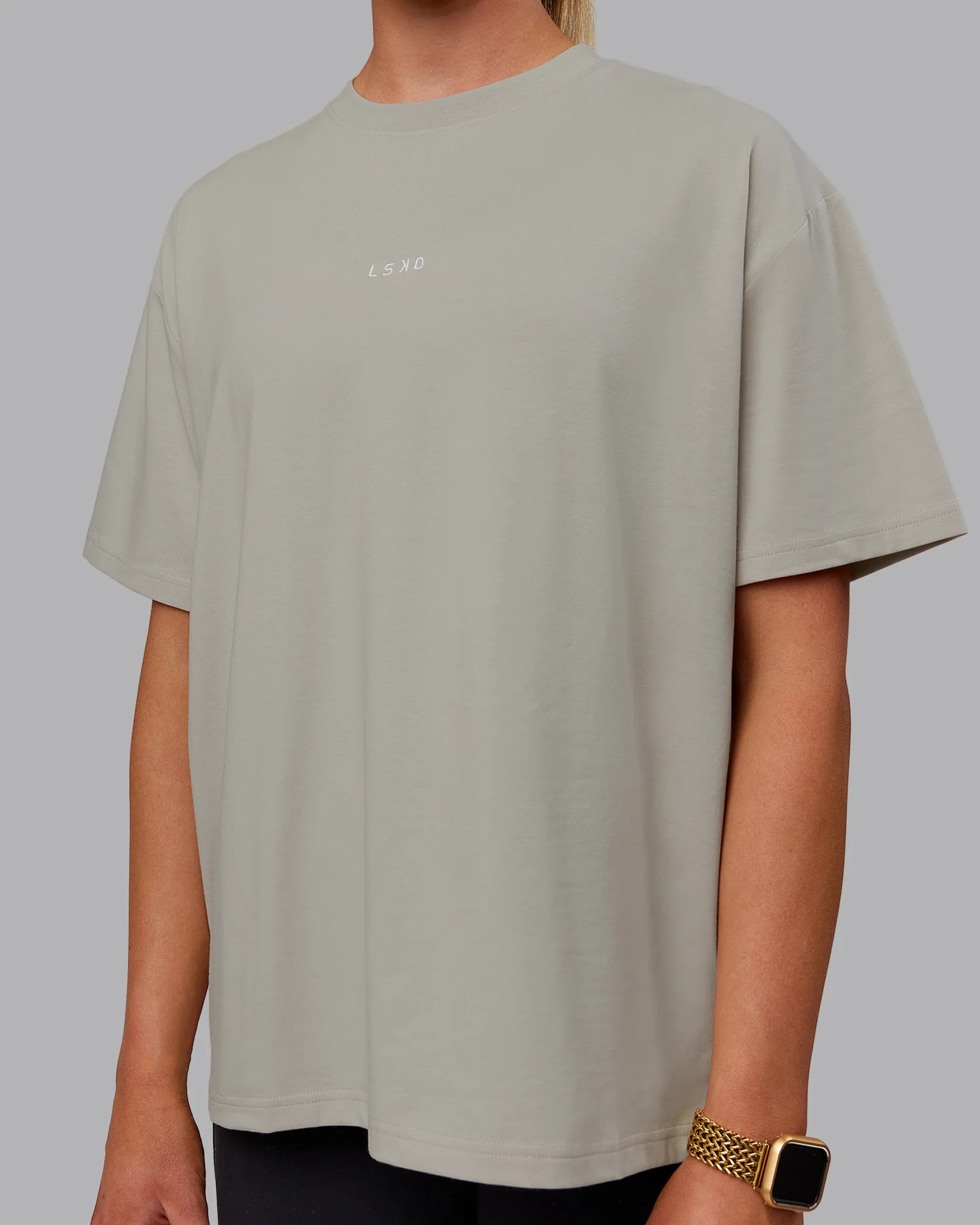 Go-To FLXCotton Oversized Tee - Shale Beige-White