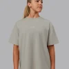 Go-To FLXCotton Oversized Tee - Shale Beige-White