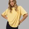 Go-To FLXCotton Oversized Tee - Lemon-White