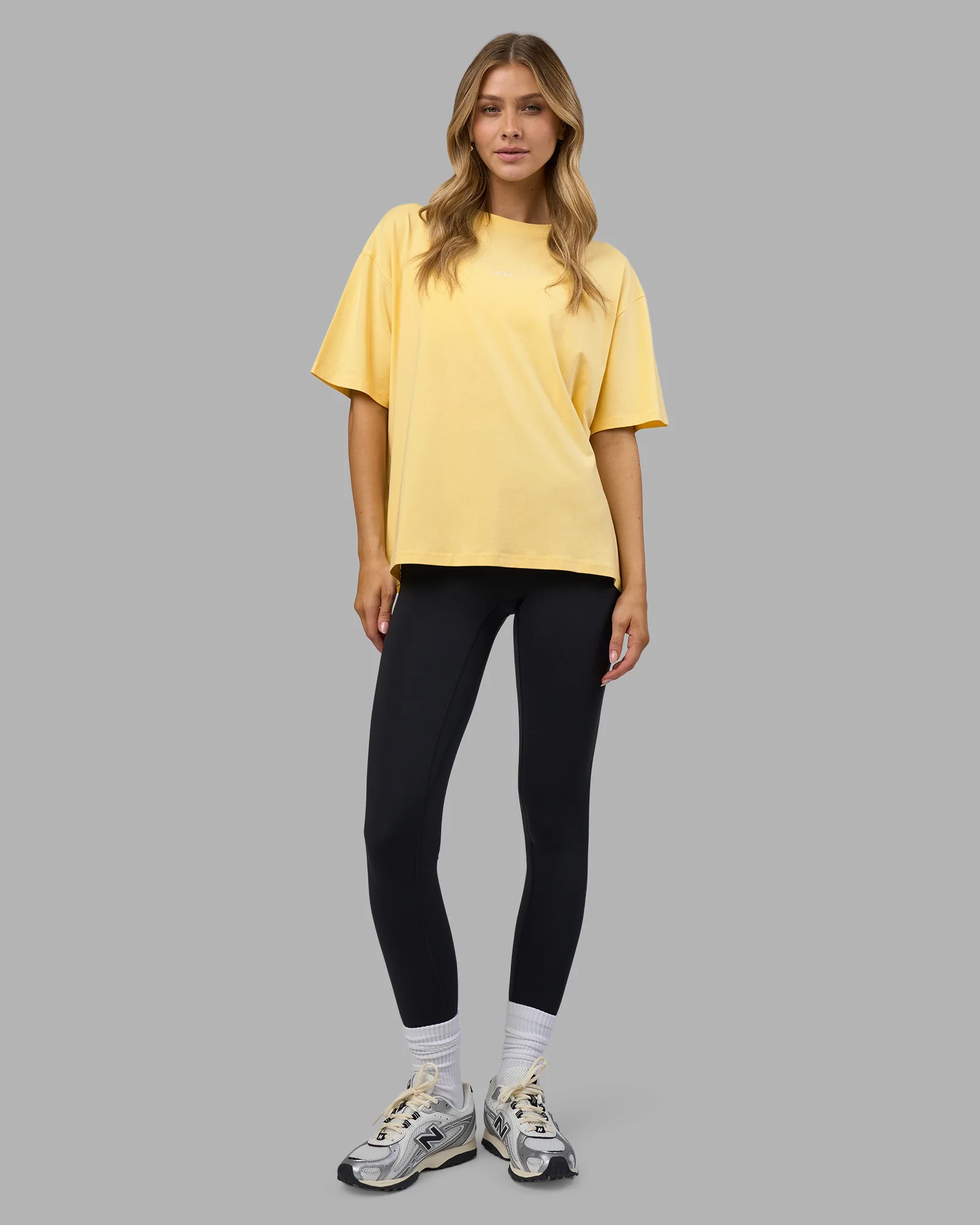Go-To FLXCotton Oversized Tee - Lemon-White