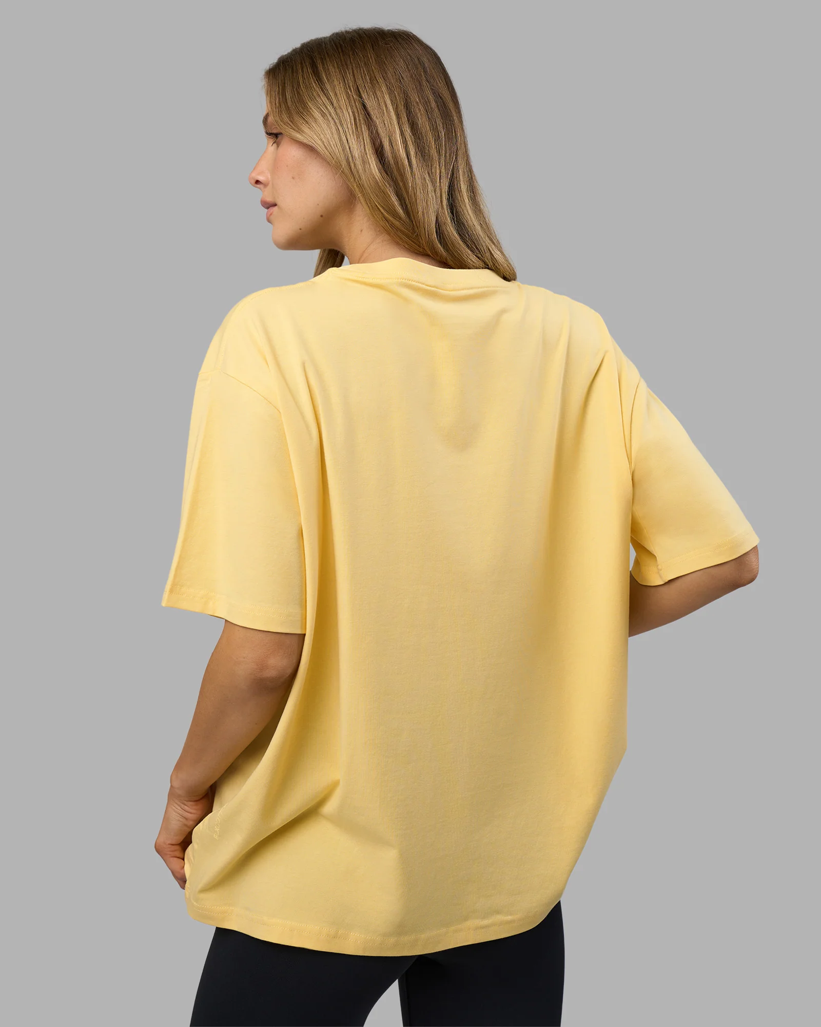 Go-To FLXCotton Oversized Tee - Lemon-White