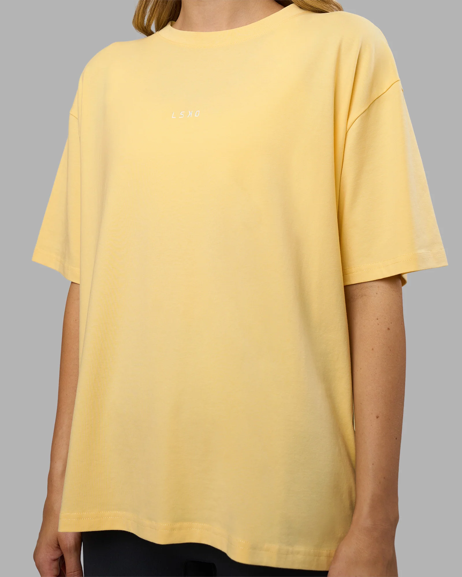 Go-To FLXCotton Oversized Tee - Lemon-White