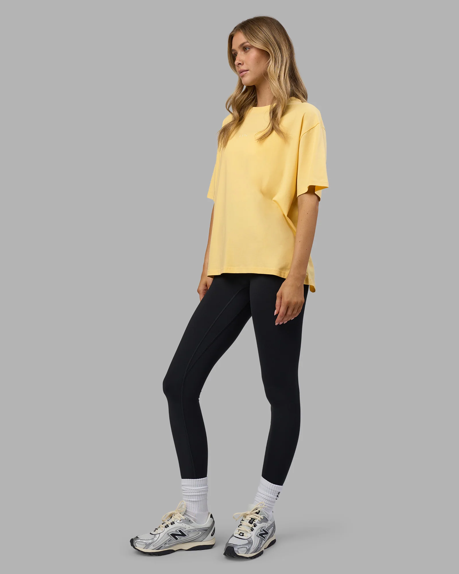 Go-To FLXCotton Oversized Tee - Lemon-White