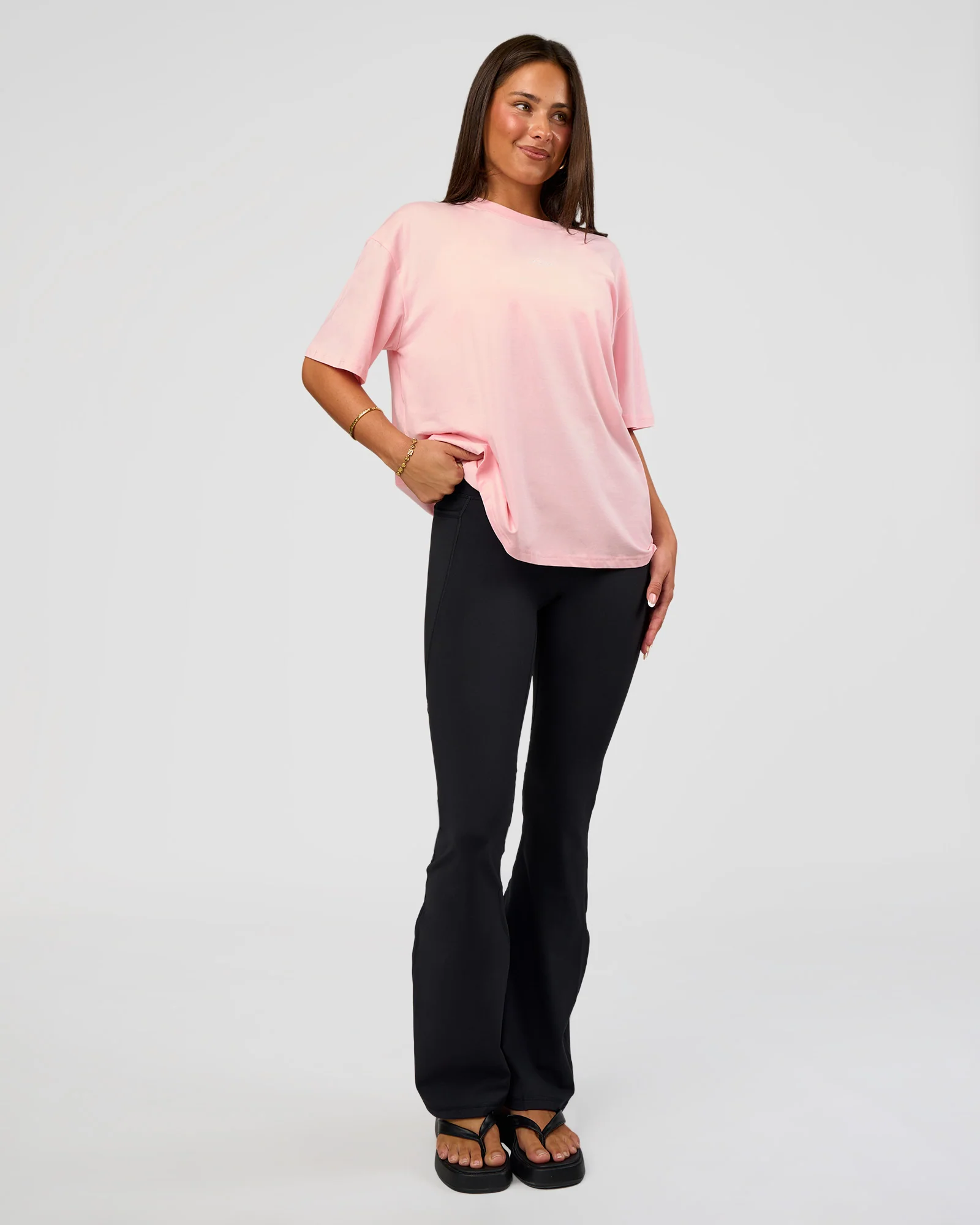 Go-To Script FLXCotton Oversized Tee - Marshmallow-White