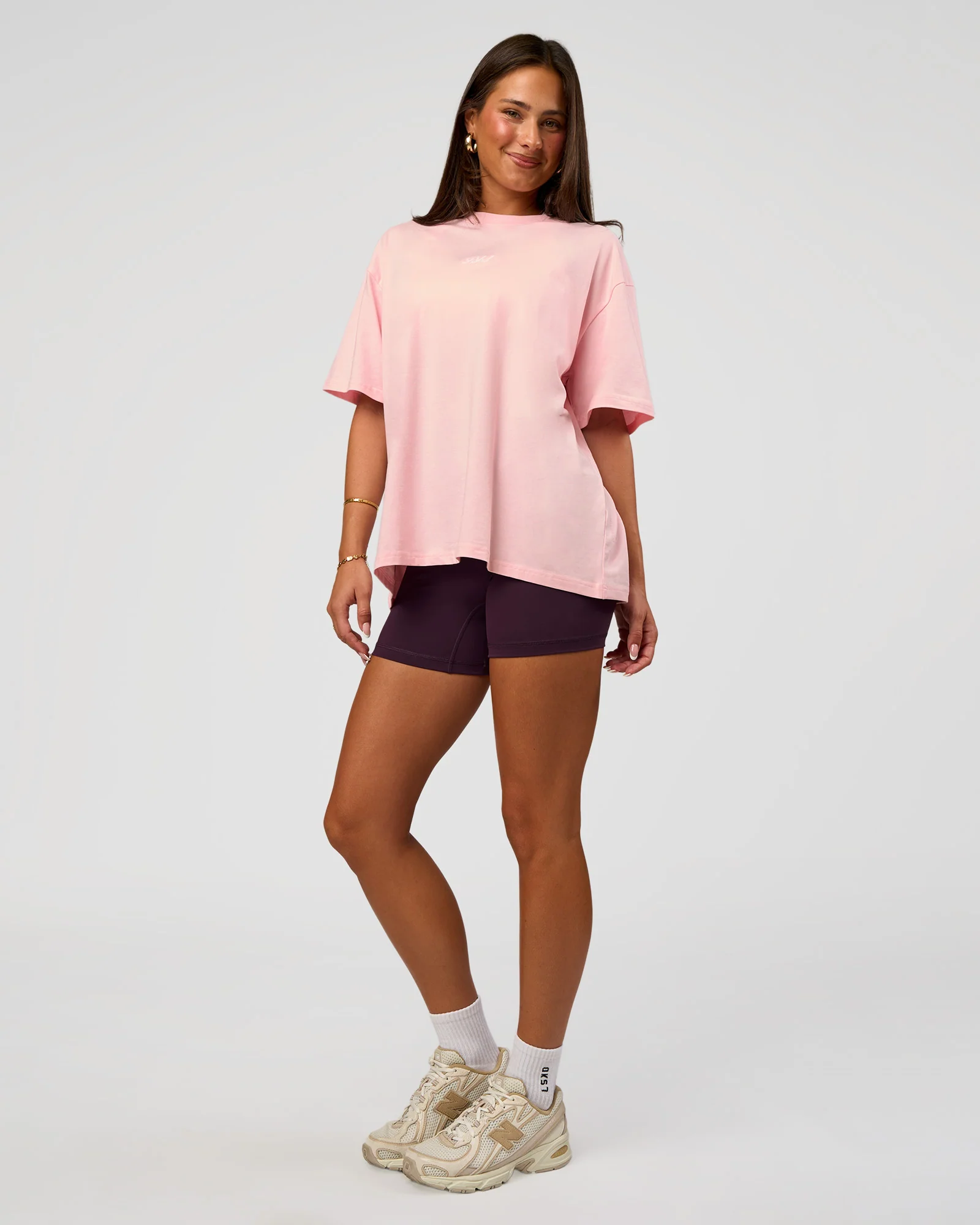 Go-To Script FLXCotton Oversized Tee - Marshmallow-White