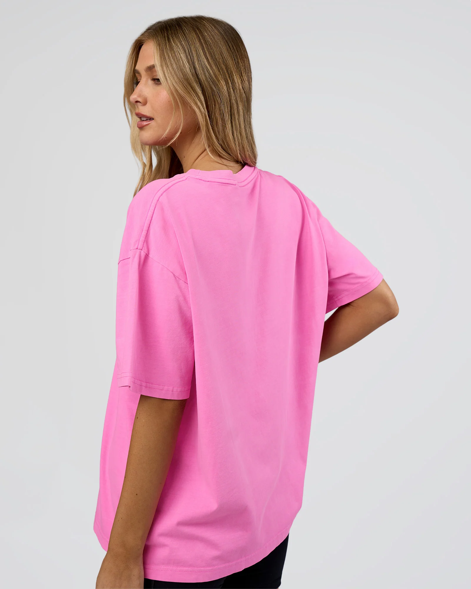 Go-To FLXCotton Oversized Tee - Ultra Fuchsia Washed