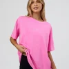 Go-To FLXCotton Oversized Tee - Ultra Fuchsia Washed