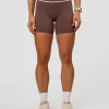 Pinnacle High-Rise 6" Short - Cocoa Powder-Off White
