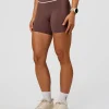 Pinnacle High-Rise 6" Short - Cocoa Powder-Off White