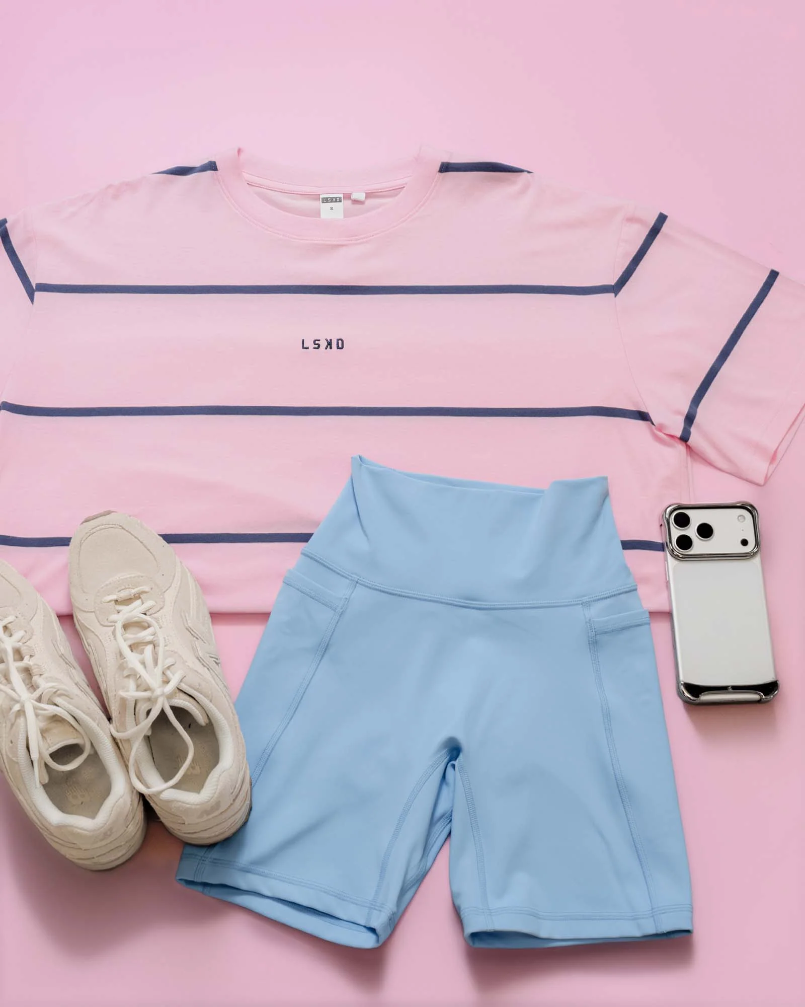 Go-To Stripe FLXCotton Oversized Tee - Marshmallow-Nightshadow