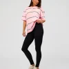 Go-To Stripe FLXCotton Oversized Tee - Marshmallow-Nightshadow