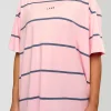 Go-To Stripe FLXCotton Oversized Tee - Marshmallow-Nightshadow