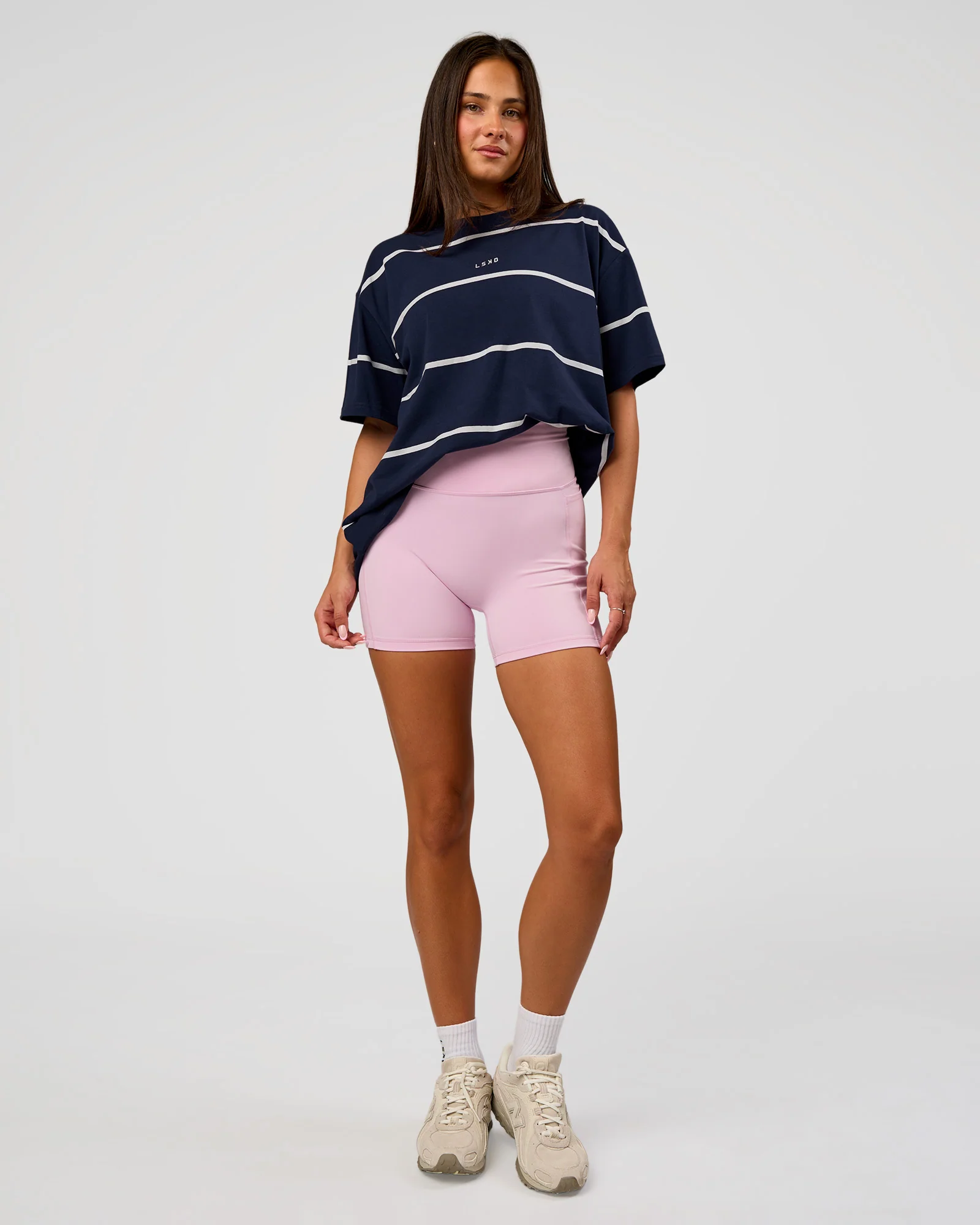 Go-To Stripe FLXCotton Oversized Tee - Future Navy-White