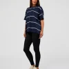 Go-To Stripe FLXCotton Oversized Tee - Future Navy-White