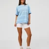 Go-To Stripe FLXCotton Oversized Tee - Open Air-White