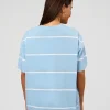 Go-To Stripe FLXCotton Oversized Tee - Open Air-White