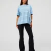 Go-To Stripe FLXCotton Oversized Tee - Open Air-White