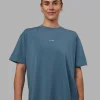 Go-To FLXCotton Oversized Tee - Elemental Blue-White