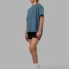 Go-To FLXCotton Oversized Tee - Elemental Blue-White