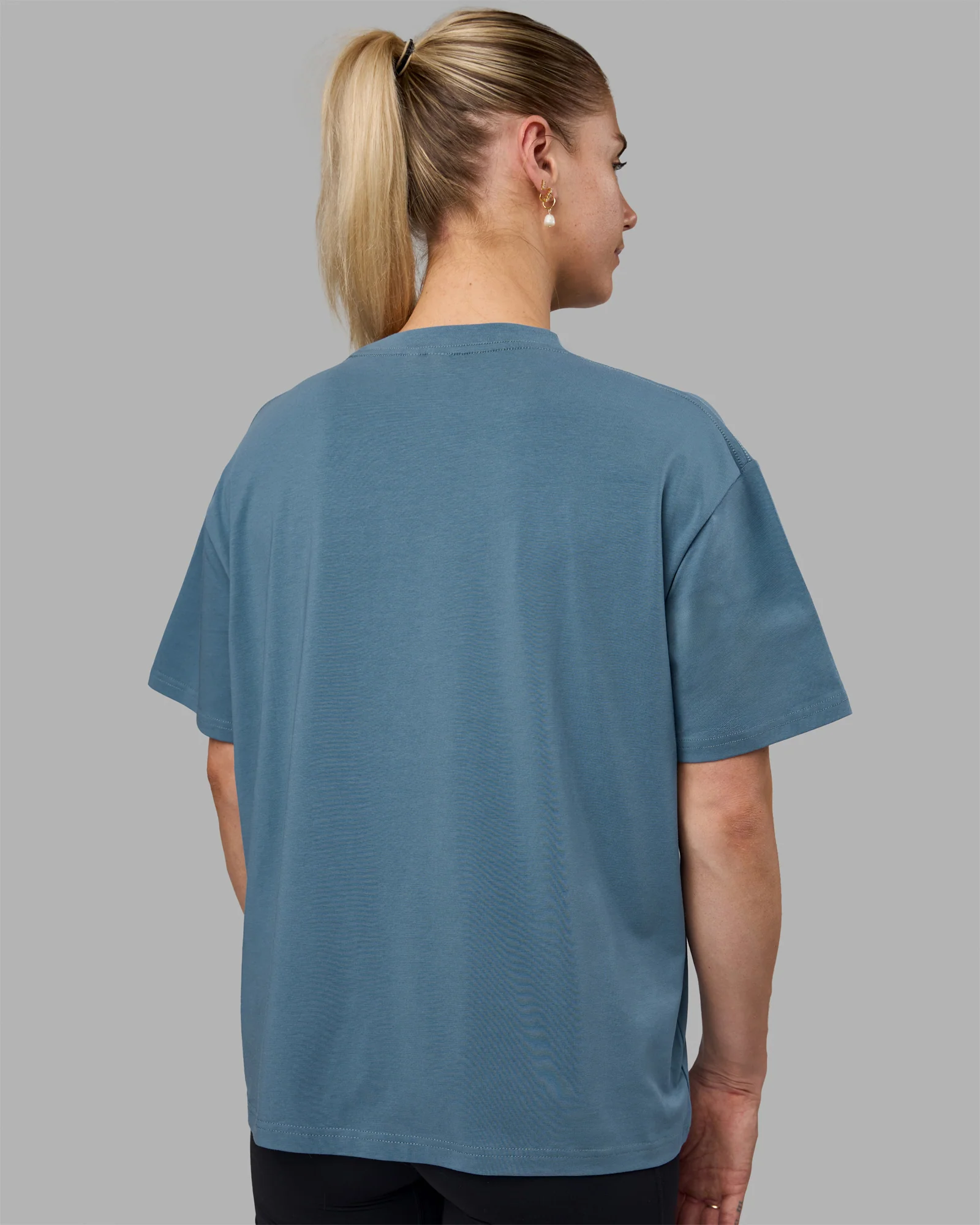 Go-To FLXCotton Oversized Tee - Elemental Blue-White