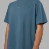 Go-To FLXCotton Oversized Tee - Elemental Blue-White