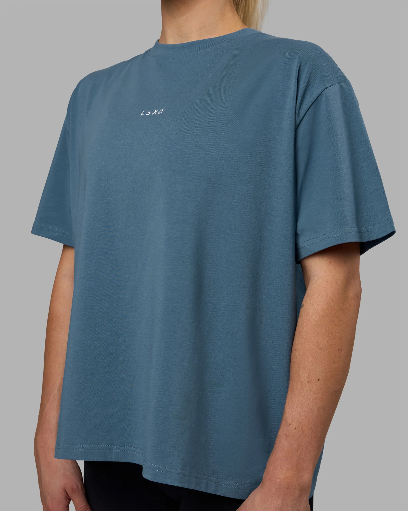 Go-To FLXCotton Oversized Tee - Elemental Blue-White