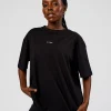 Go-To Run Club FLXCotton Oversized Tee - Black-Marshmallow