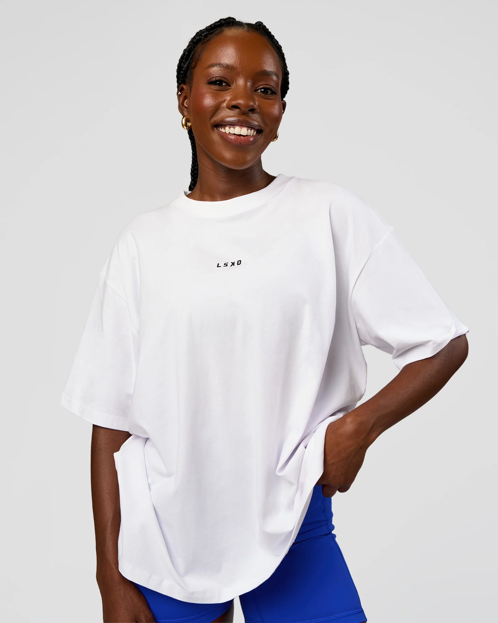 9120-white-electric-indigo-2xs-white-electric-indigo-2xs-variation-1.webp Go-To Run Club FLXCotton Oversized Tee - White-Electric Indigo