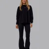 Go-To Long Sleeve FLXCotton Oversized Tee - Black-White