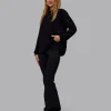 Go-To Long Sleeve FLXCotton Oversized Tee - Black-White