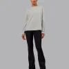 Go-To Long Sleeve FLXCotton Oversized Tee - Digital Mist-White