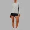 Go-To Long Sleeve FLXCotton Oversized Tee - Digital Mist-White