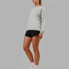 Go-To Long Sleeve FLXCotton Oversized Tee - Digital Mist-White