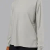 Go-To Long Sleeve FLXCotton Oversized Tee - Digital Mist-White