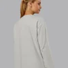 Go-To Long Sleeve FLXCotton Oversized Tee - Digital Mist-White