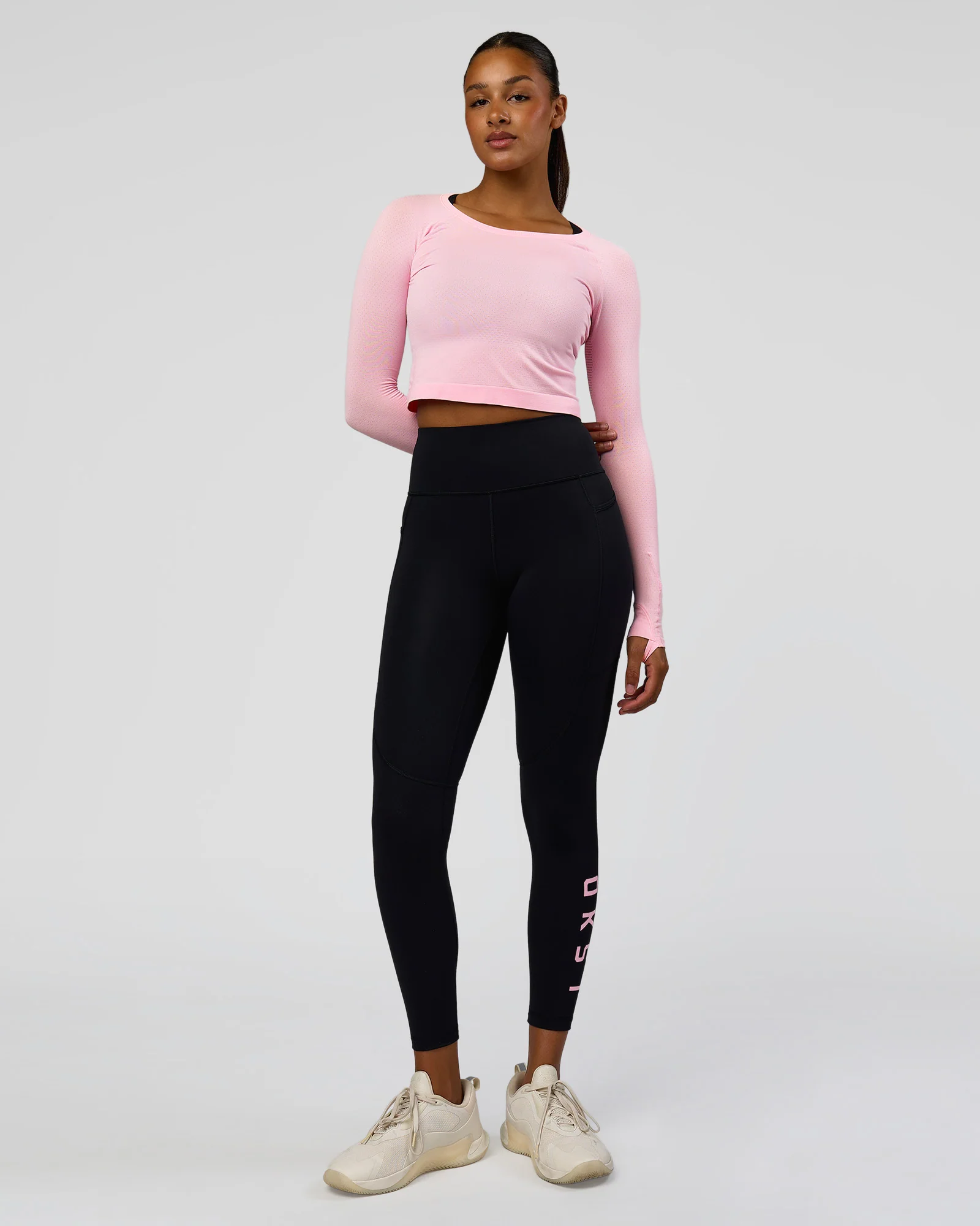 Rep Ultra High-Rise 7/8 Legging Pockets - Black-Marshmallow
