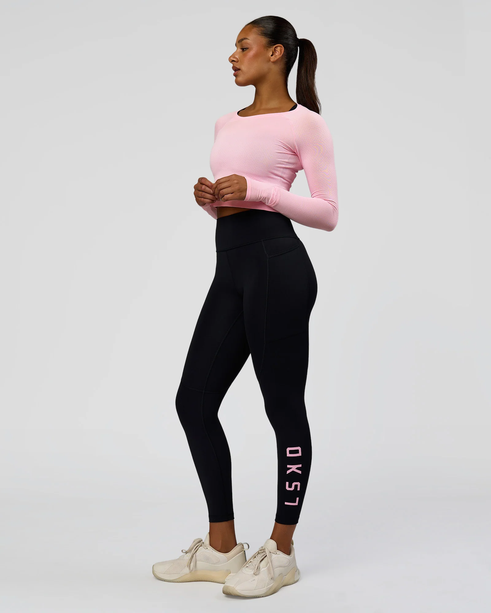 Rep Ultra High-Rise 7/8 Legging Pockets - Black-Marshmallow