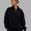 MVP 1/2 Zip Oversized Sweater - Black