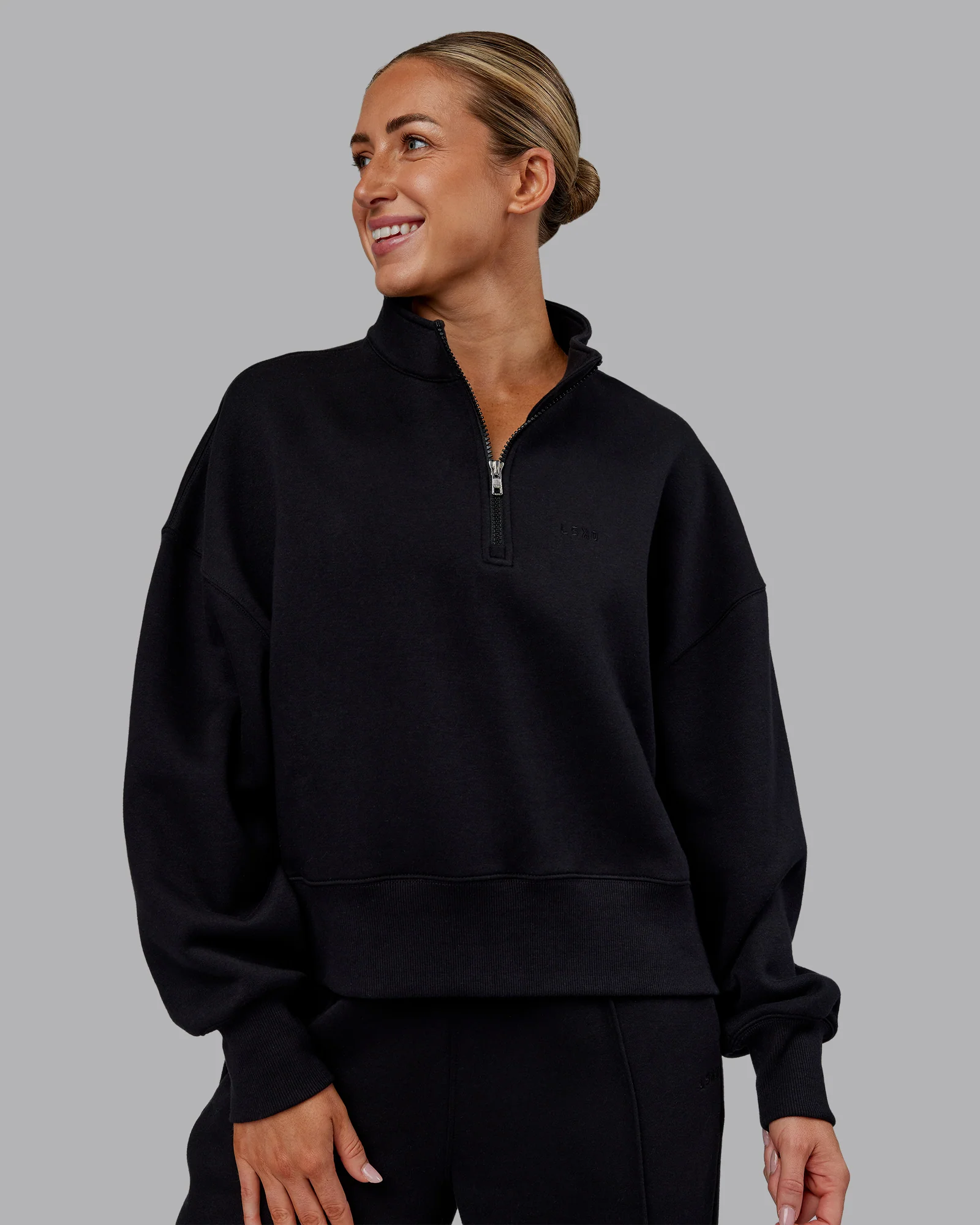 MVP 1/2 Zip Oversized Sweater - Black