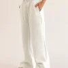 Go-To Wide Leg Track Pant - Silver Marl