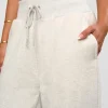 Go-To Wide Leg Track Pant - Silver Marl