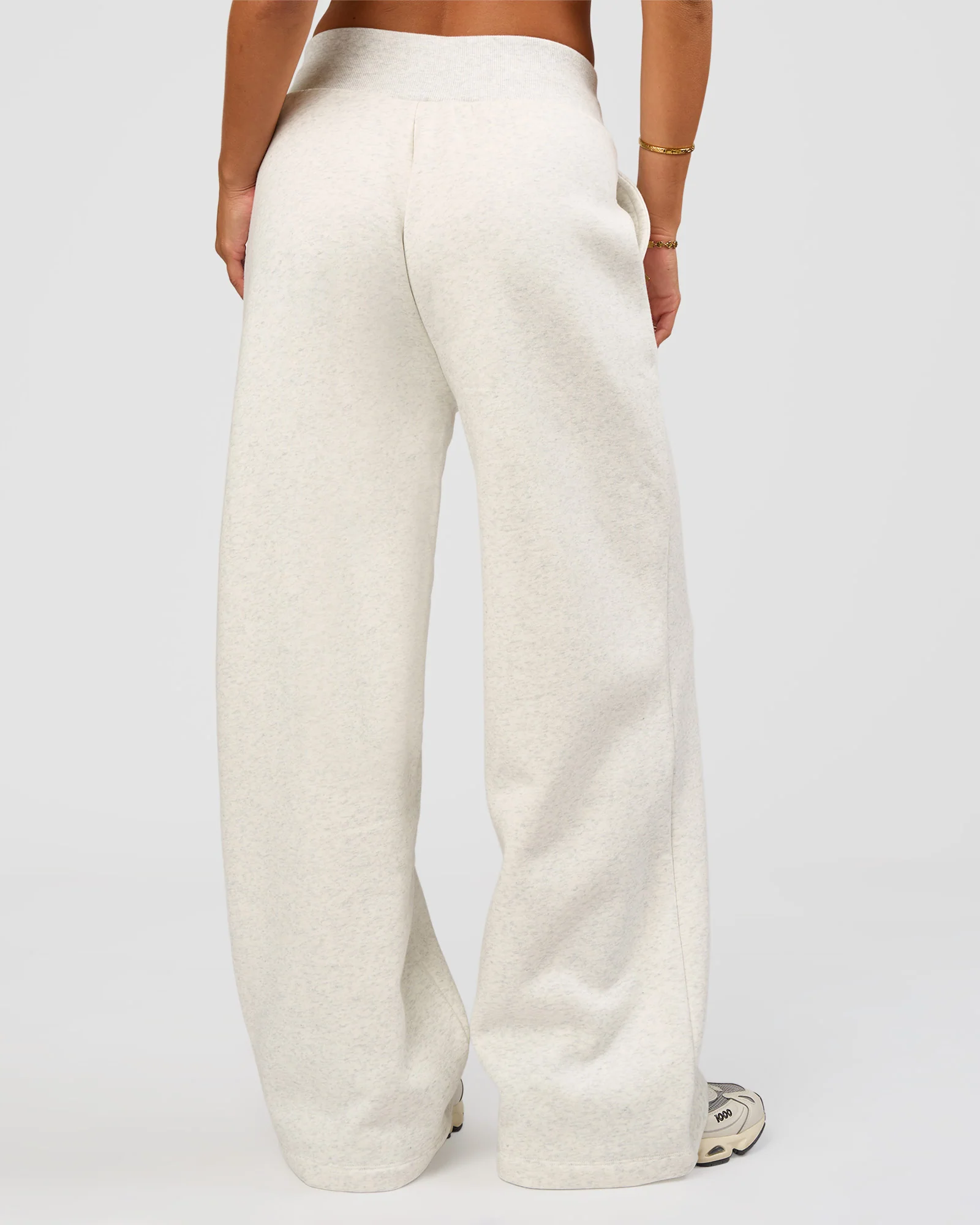 Go-To Wide Leg Track Pant - Silver Marl