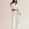 Go-To Wide Leg Track Pant - Silver Marl
