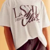 LSKD Fitness Club Heavyweight Oversized Tee - Off White-Cocoa Powder