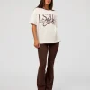 LSKD Fitness Club Heavyweight Oversized Tee - Off White-Cocoa Powder