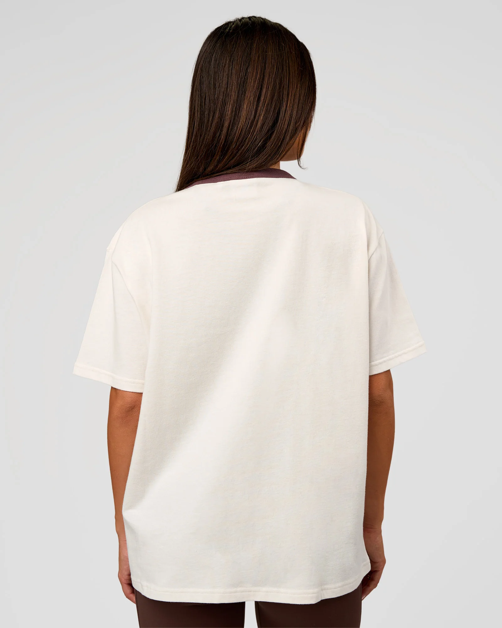 LSKD Fitness Club Heavyweight Oversized Tee - Off White-Cocoa Powder