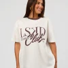 LSKD Fitness Club Heavyweight Oversized Tee - Off White-Cocoa Powder